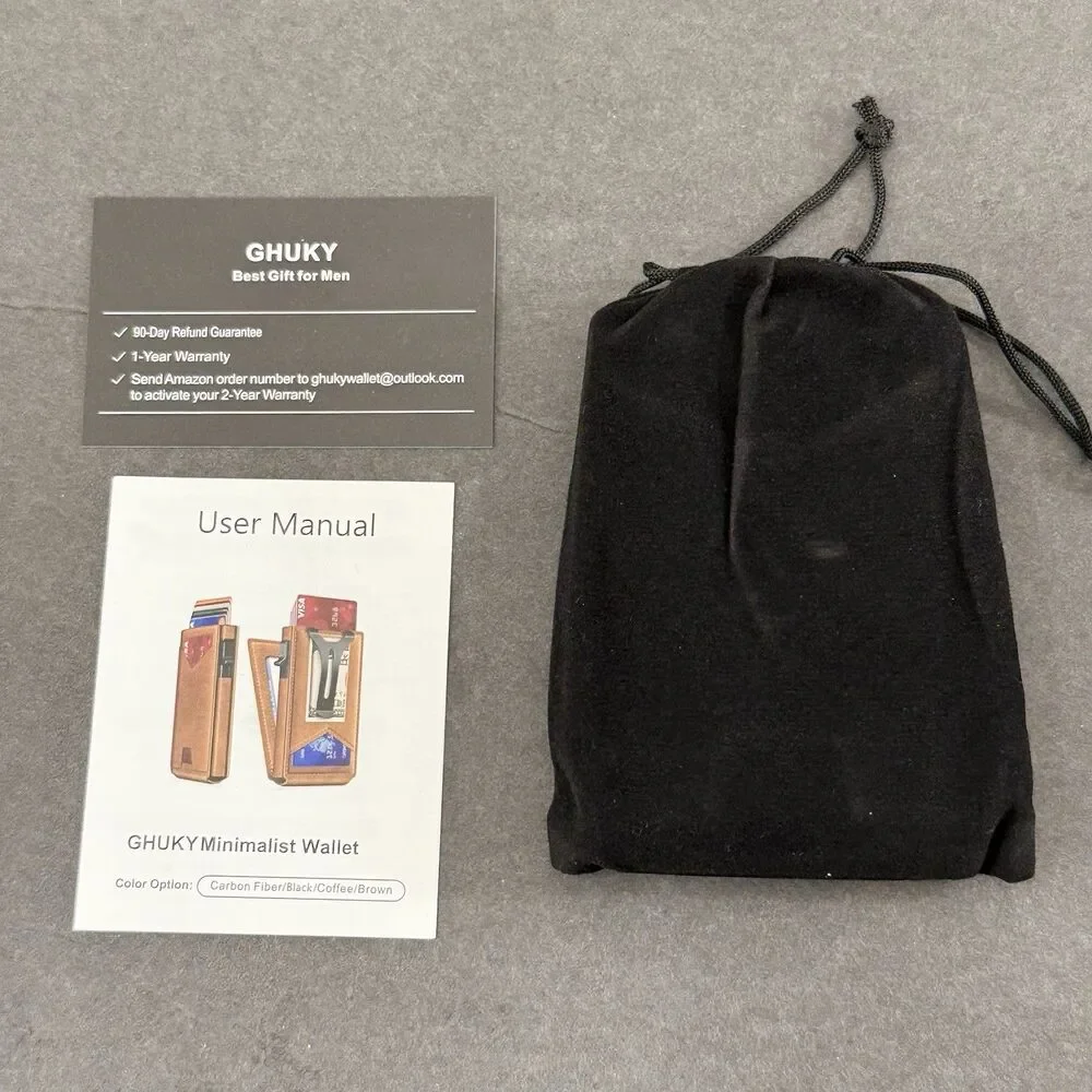 Men's RFID Wallet with Money Clip Minimalist Slim Pop Up Card Holder Gift idea